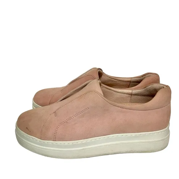 J/Slides Leather Slip On Platform Sneakers Sz 8.5 Pink