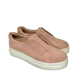 J/Slides Leather Slip On Platform Sneakers Sz 8.5 Pink