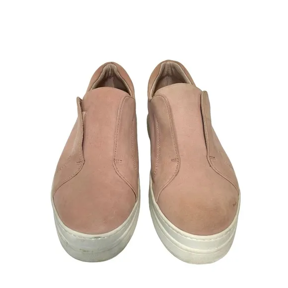 J/Slides Leather Slip On Platform Sneakers Sz 8.5 Pink