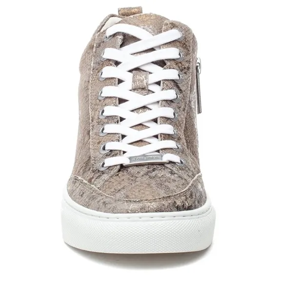 J/Slides Ludlow Lace Up Rounded Toe Metallic Snake Print Sneakers Size 6.5