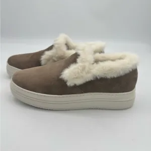 J/SLIDES Neel Faux Fur Trim Suede Slip On Sneakers NWB