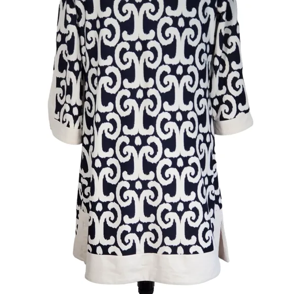 Jude Connally Holly Tunic Dress Navy White Jersey Stretch Large