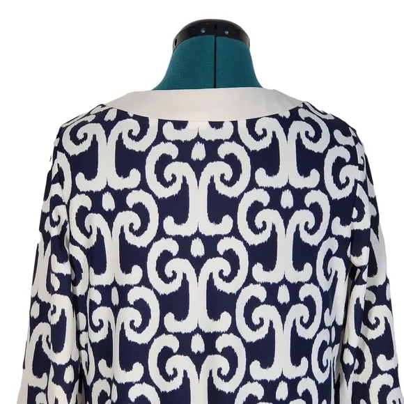 Jude Connally Holly Tunic Dress Navy White Jersey Stretch Large