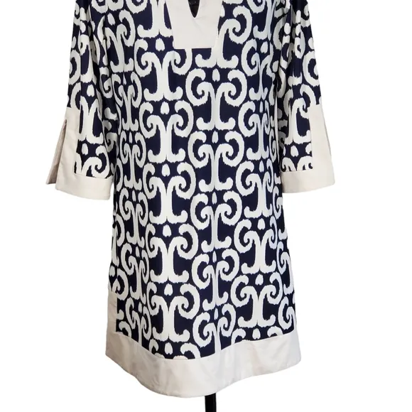 Jude Connally Holly Tunic Dress Navy White Jersey Stretch Large
