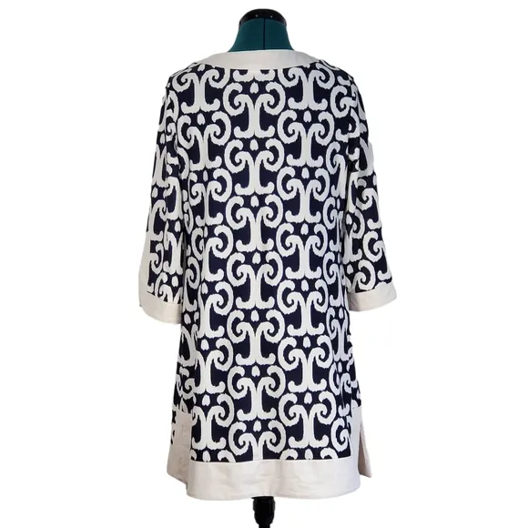 Jude Connally Holly Tunic Dress Navy White Jersey Stretch Large