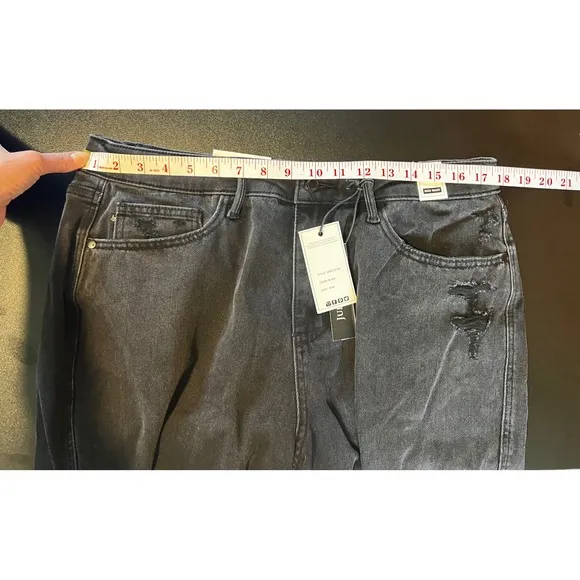 Judy Blue Sz 16W black NWT 90s Straight Leg Distressed High Waist Jeans