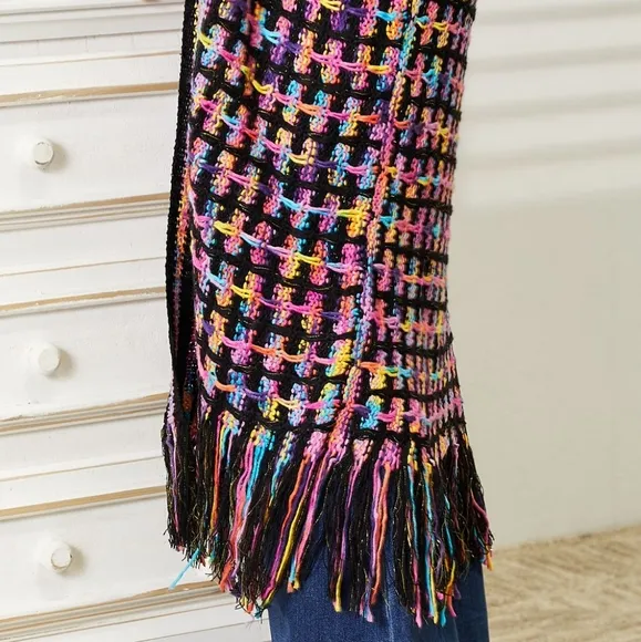 Kaleidoscope Fringe Long Cardigan