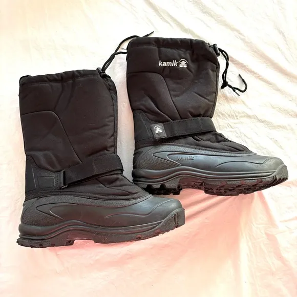 Kamik Greenbay 4 insulated Black Winter Boots Waterproof SZ 9 Worn 1X