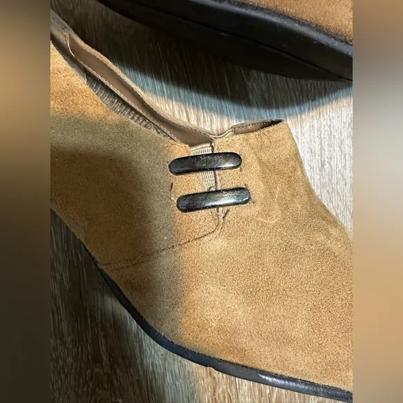Karen Scott Riley Soft taupe Suede Academia Career Block HeelLoafers women sz10