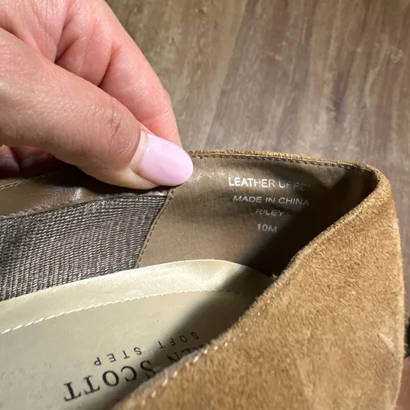 Karen Scott Riley Soft taupe Suede Academia Career Block HeelLoafers women sz10