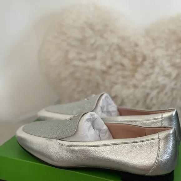 Kate Spade Silver Women's Loafers sz 10