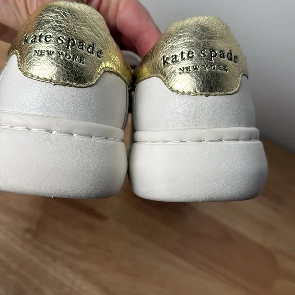 Kate Spade Womens Lift White Leather Lace Up Casual and Fashion Sneakers