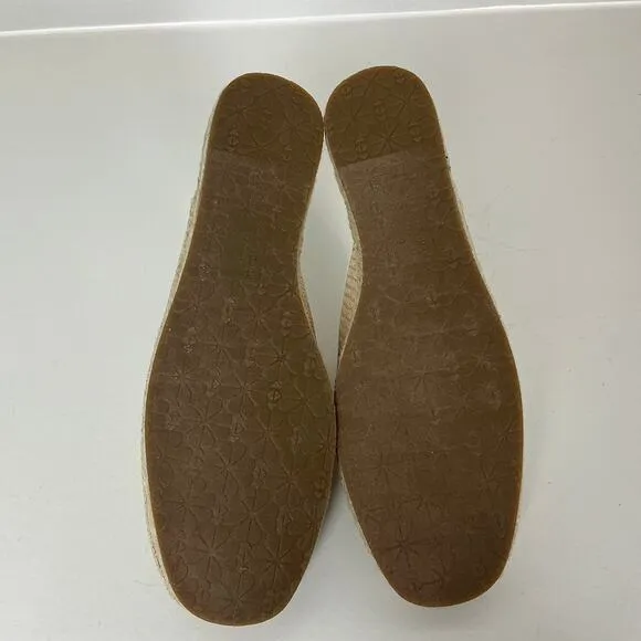 Kate Spade Women's Shoes US Size 9 Brown Raffia Straw Slip On Espadrille Slides