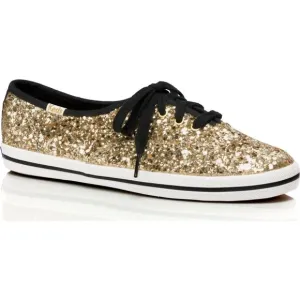 Keds for Kate Spade Gold Glitter Sneaker Flats Size 5 1/2 Women’s, Black Laces