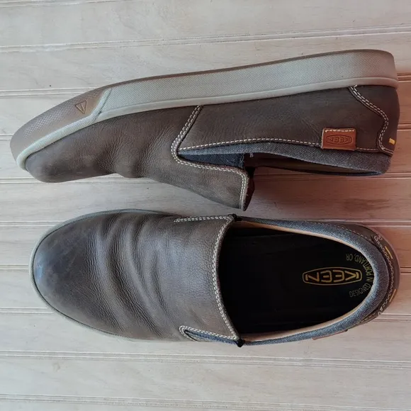 Keen Glenhaven Slip-On Cascade Brown Leather Comfort Everyday Sneakers Loafers