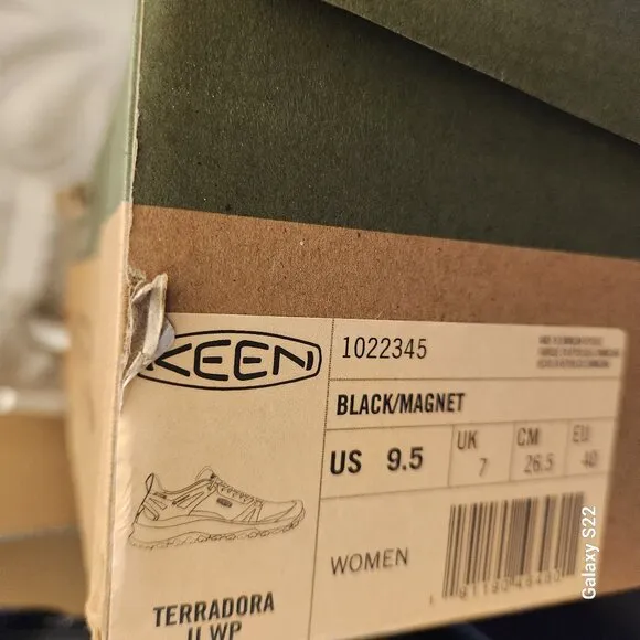 KEEN Terradora II Black/Magnet Hiking Sneakers. NIB. Size: Various