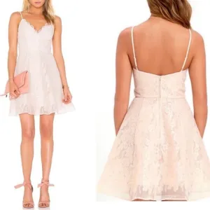 Keepsake The Label Revolve Blush Pink Lace Dress
