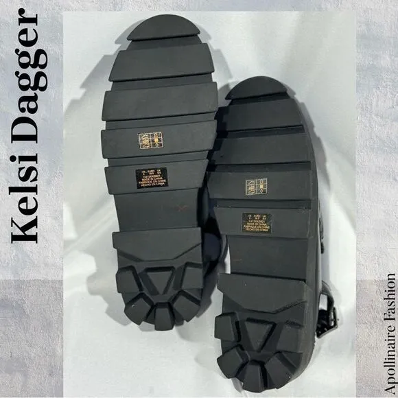 KELSI DAGGER BOWERY LUG SOLE LOAFER IN BLACK SIZE 9 NWT