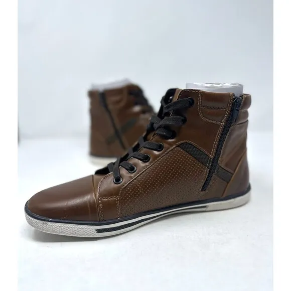 Kenneth Cole - All Crown Up Fashion Leather Sneakers Cognac Brown Men's 7.5 NEW
