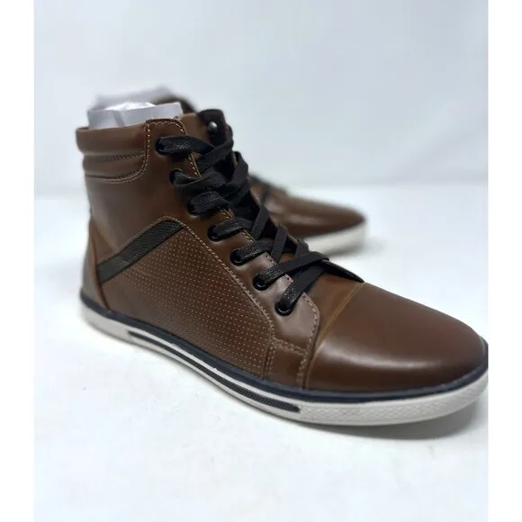 Kenneth Cole - All Crown Up Fashion Leather Sneakers Cognac Brown Men's 7.5 NEW
