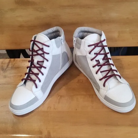Kenneth Cole Reaction Sander fashion high top sneakers size 9 white and gray