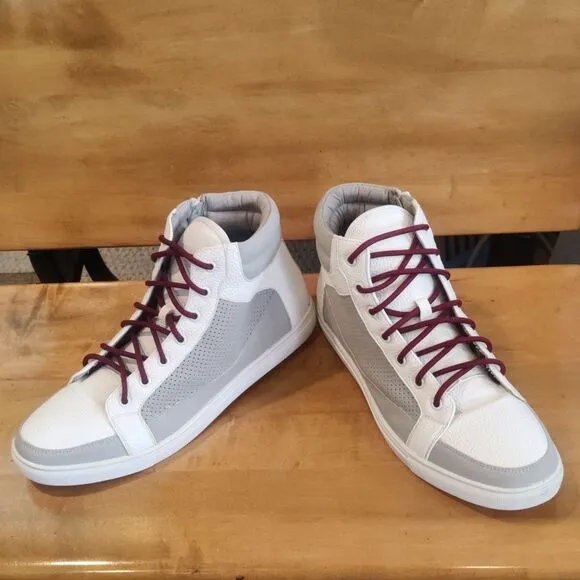 Kenneth Cole Reaction Sander fashion high top sneakers size 9 white and gray