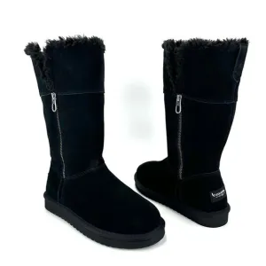 KOOLABURRA By UGG BLACK SUEDE WOOL LINING COLD WEATHER FOLDABLE TALL/SHORT BOOTS