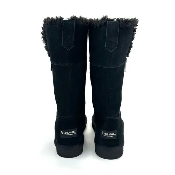 KOOLABURRA By UGG BLACK SUEDE WOOL LINING COLD WEATHER FOLDABLE TALL/SHORT BOOTS
