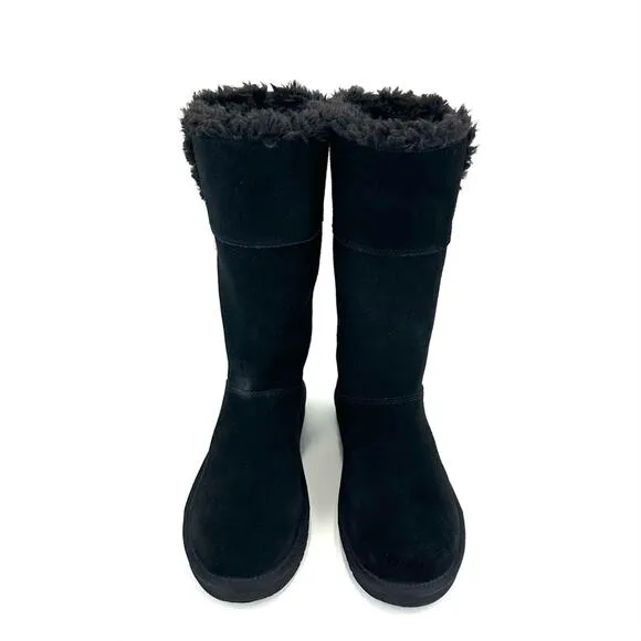 KOOLABURRA By UGG BLACK SUEDE WOOL LINING COLD WEATHER FOLDABLE TALL/SHORT BOOTS