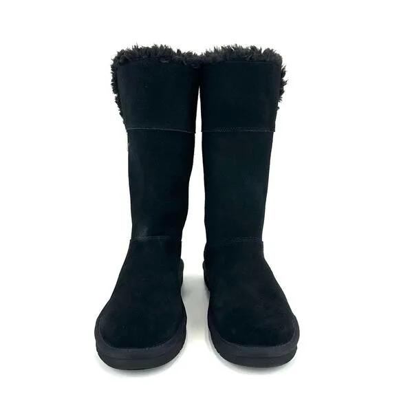 KOOLABURRA By UGG BLACK SUEDE WOOL LINING COLD WEATHER FOLDABLE TALL/SHORT BOOTS