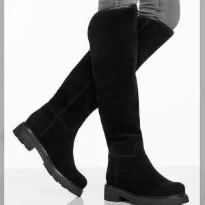 LA CANADIENNE Black Suede Over The Knee Boots 6.5