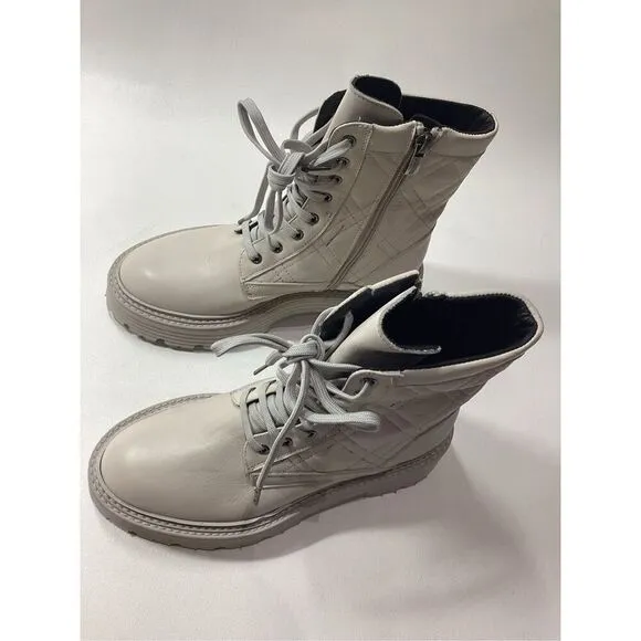La Canadienne Yasmine In Bone Waterproof Leather women's ankle boots