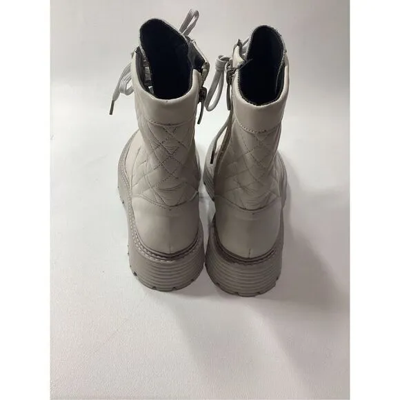 La Canadienne Yasmine In Bone Waterproof Leather women's ankle boots