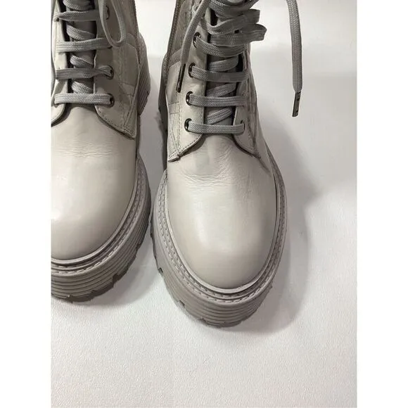 La Canadienne Yasmine In Bone Waterproof Leather women's ankle boots