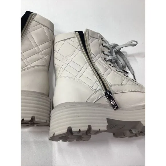 La Canadienne Yasmine In Bone Waterproof Leather women's ankle boots