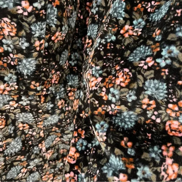 LA VIE Rebecca Taylor Lisette Velveteen Dress XS Floral Multicolor midi spring