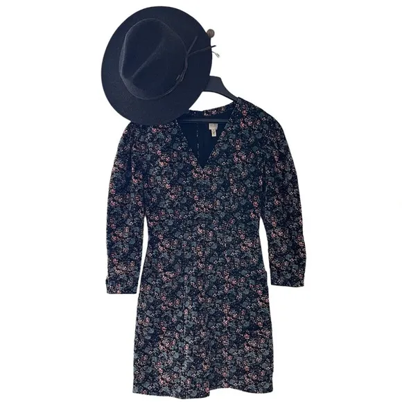 LA VIE Rebecca Taylor Lisette Velveteen Dress XS Floral Multicolor midi spring