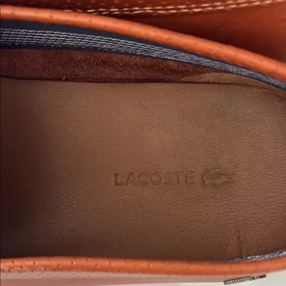 Lacoste Brown Leather Loafers with Moccasin Design