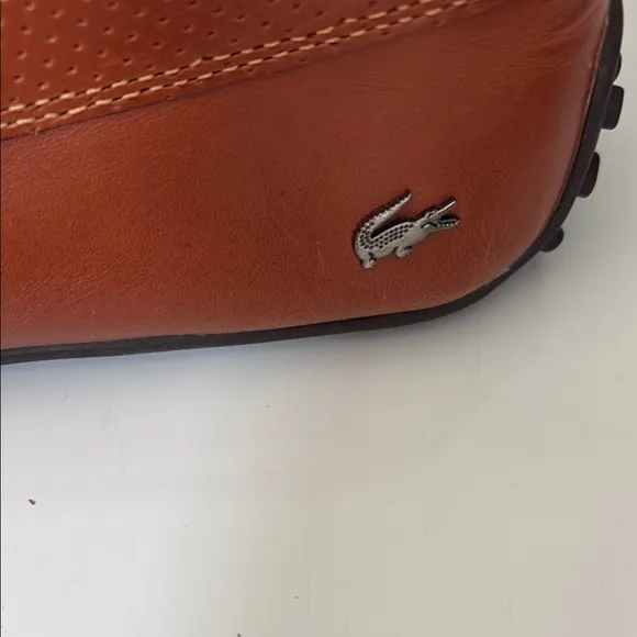 Lacoste Brown Leather Loafers with Moccasin Design
