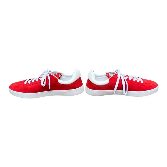 Lacoste Men’s 12 Baseshot Vintage Inspired 90’s Red Suede Lace Up Sneakers