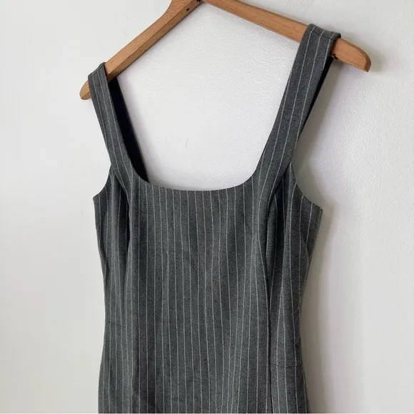 L’Agence Sloan Grey Pinstripe Sleeveless Mini Dress