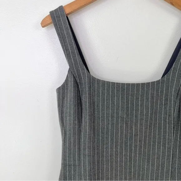 L’Agence Sloan Grey Pinstripe Sleeveless Mini Dress