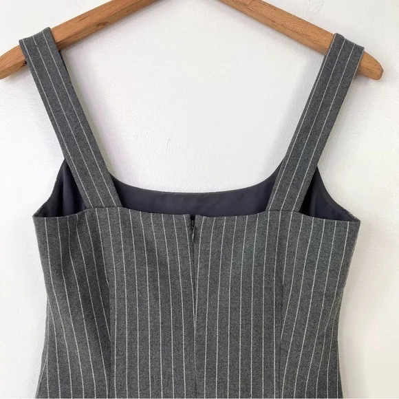 L’Agence Sloan Grey Pinstripe Sleeveless Mini Dress