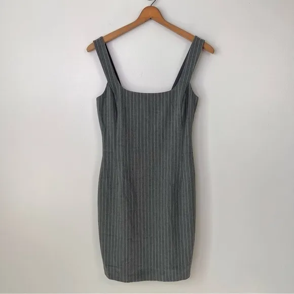 L’Agence Sloan Grey Pinstripe Sleeveless Mini Dress