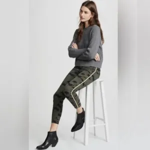 L’AGENCE The Margot High Rise Camo Gold Ankle Skinny Jean Luxury Designer