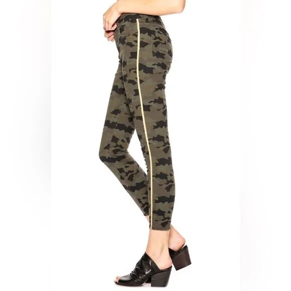 L’AGENCE The Margot High Rise Camo Gold Ankle Skinny Jean Luxury Designer