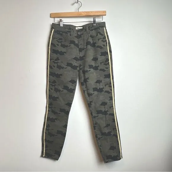 L’AGENCE The Margot High Rise Camo Gold Ankle Skinny Jean Luxury Designer
