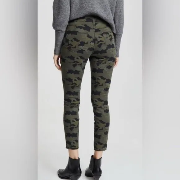 L’AGENCE The Margot High Rise Camo Gold Ankle Skinny Jean Luxury Designer