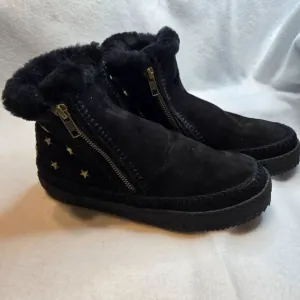 Laidback London Setsu Crochet Anthropologie Black Suede Gold Star Booties