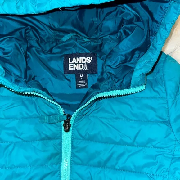 Lands' End Kids ThermoPlume Packable Hooded Puffer Jacket Size 8